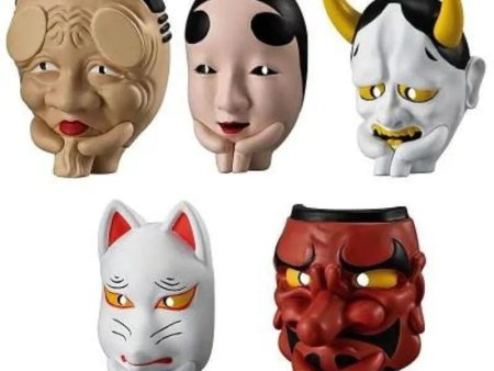 BANDAI Machibouke In the case of Noh masks Set of 5 Types Figure Capsule Toy Hot on Sale