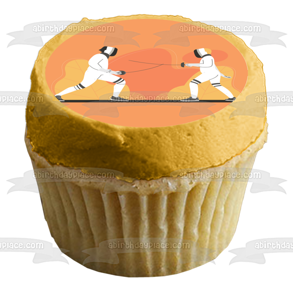 Fencing Sport Illustration Edible Cake Topper Image ABPID55556 Discount