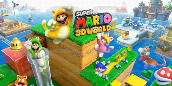 Super Mario 3D World  Toad Luigi Princess Peach Edible Cake Topper Image ABPID55431 Online Sale