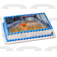 Orange Bowling Ball on Alley Edible Cake Topper Image ABPID55492 Fashion