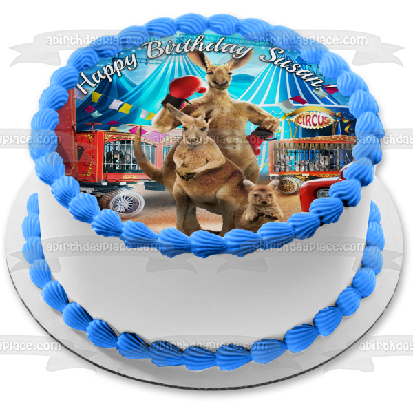 Joey and Ella a Kangaroo Tail Edible Cake Topper Image ABPID55563 Cheap