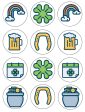 St. Patricks Day Rainbow Shamrock Pot of Gold Edible Cupcake Topper Images ABPID55569 Online