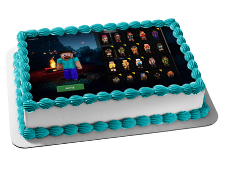 Minecraft Dungeons Steve and Other Assorted Skins Edible Cake Topper Image ABPID55485 For Discount