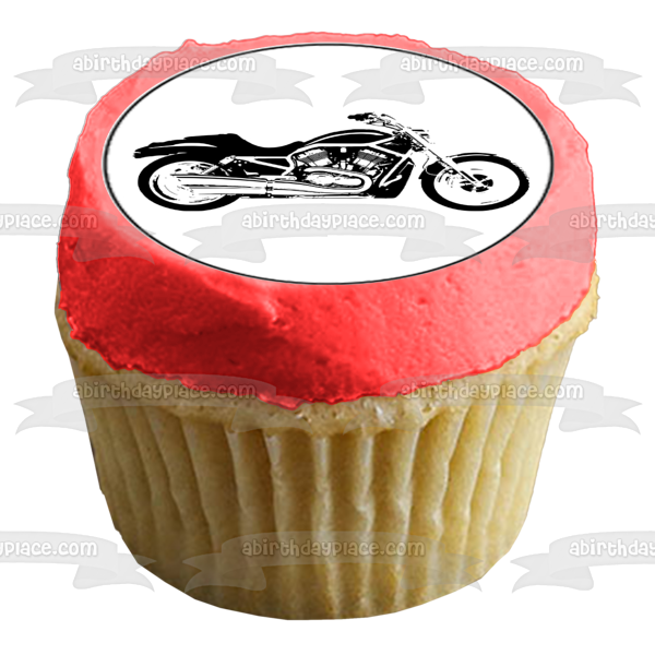 Vintage Motorcycle Silhouettes Edible Cupcake Topper Images ABPID55587 Discount