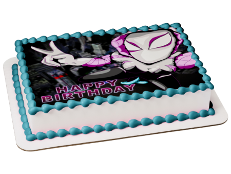 Marvel Comics Spider-Gwen Parkour Edible Cake Topper Image ABPID55537 on Sale