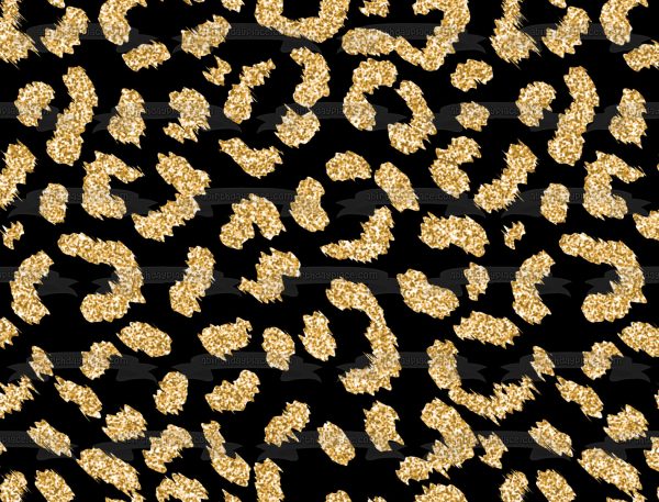 Gold and Black Leopard Cheetah Print Edible Cake Topper Image or Strips ABPID55558 Online Hot Sale