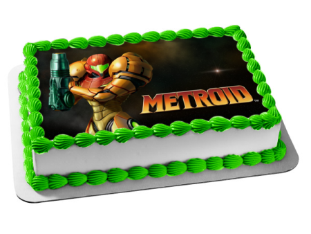 Metroid Samus Aran Edible Cake Topper Image ABPID55410 For Cheap