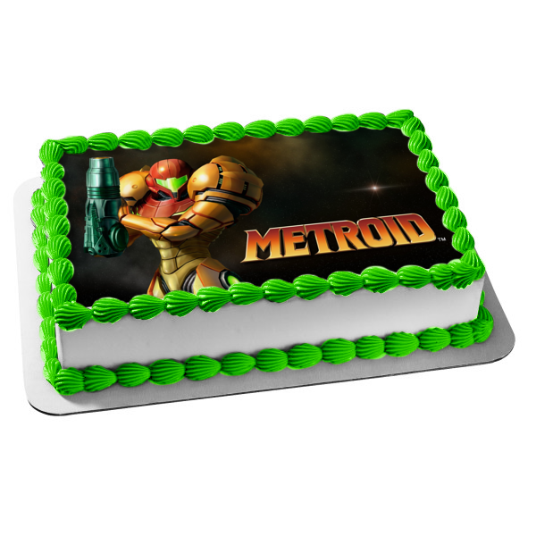 Metroid Samus Aran Edible Cake Topper Image ABPID55410 For Cheap