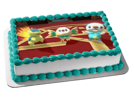 Pokémon Legends: Arceus Rowlet Cyndaquil Oshawatt Edible Cake Topper Image ABPID55474 Supply