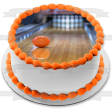 Orange Bowling Ball on Alley Edible Cake Topper Image ABPID55492 Fashion