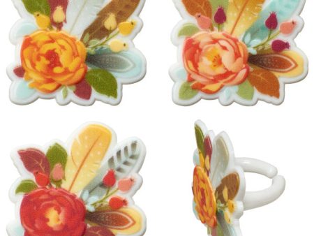 Flowers & Feathers Cupcake Rings Online