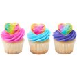 Rainbow Prism Heart Cupcake Rings For Sale