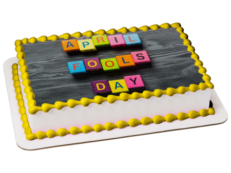 Happy April Fools Day Colorful Blocks Edible Cake Topper Image ABPID55767 Online Sale