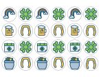 St. Patricks Day Shamrock Pot of Gold Rainbows Edible Cupcake Topper Images ABPID55570 on Sale