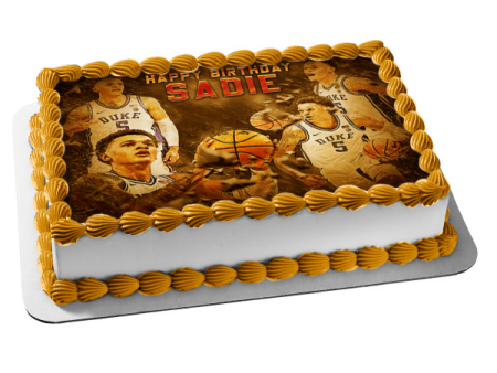 A College Basketball Player for  Duke Basketball Appreciation Collage Edible Cake Topper Image ABPID55592 Supply