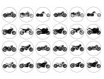 Vintage Motorcycle Silhouettes Edible Cupcake Topper Images ABPID55588 Online