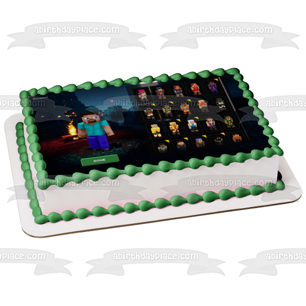 Minecraft Dungeons Steve and Other Assorted Skins Edible Cake Topper Image ABPID55485 For Discount