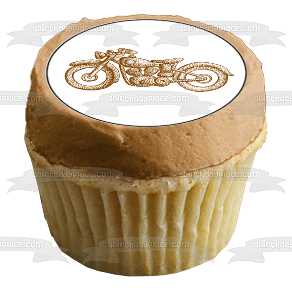 Vintage Classic Motorcycles Edible Cupcake Topper Images ABPID55585 Sale