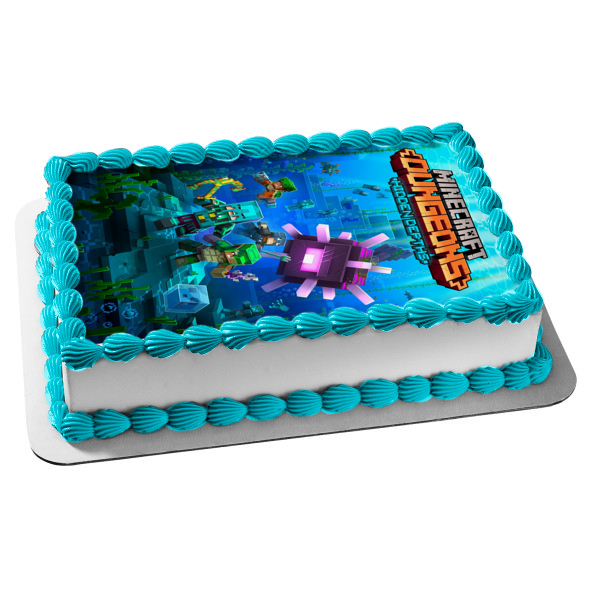 Minecraft Dungeons Steve Wearing Diamond Armor Edible Cake Topper Image ABPID55488 Discount