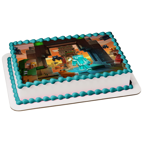 Minecraft Dungeons Assorted Skins Edible Cake Topper Image ABPID55486 on Sale