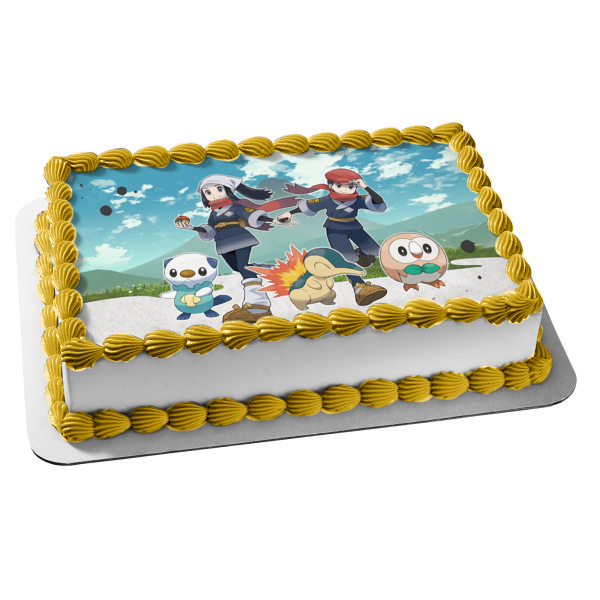 Pokémon Legends: Arceus Rowlet Cyndaquil Oshawatt Akari Rei Edible Cake Topper Image ABPID55475 Hot on Sale