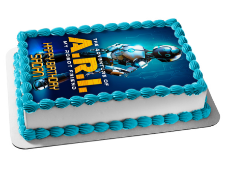 The Adventure of A.R.I. My Robot Friend Edible Cake Topper Image ABPID55576 Sale