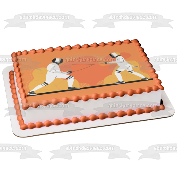 Fencing Sport Illustration Edible Cake Topper Image ABPID55556 Discount