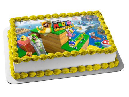 Super Mario 3D World  Toad Luigi Princess Peach Edible Cake Topper Image ABPID55431 Online Sale