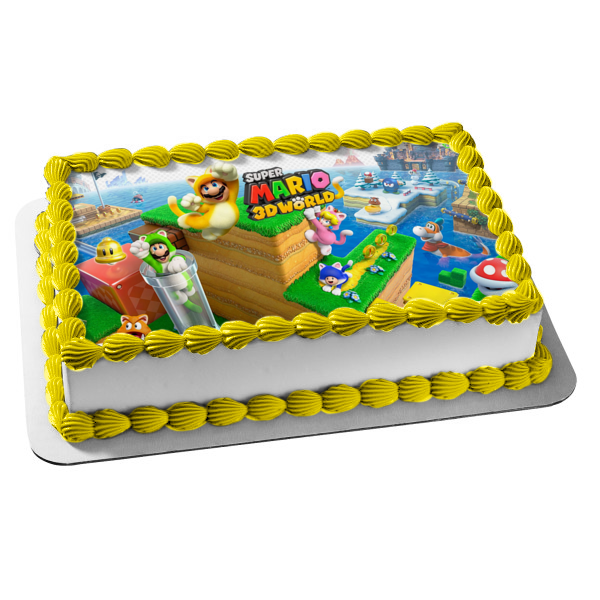 Super Mario 3D World  Toad Luigi Princess Peach Edible Cake Topper Image ABPID55431 Online Sale