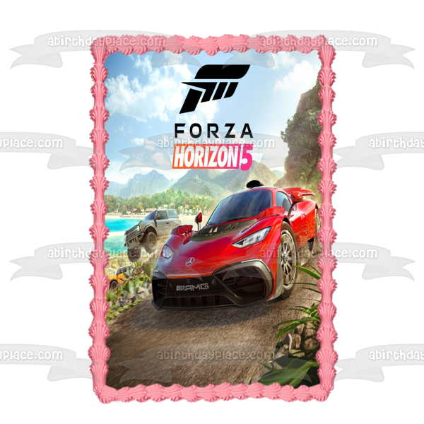 Forza Horizon 5 Red Race Car Edible Cake Topper Image ABPID55416 Fashion