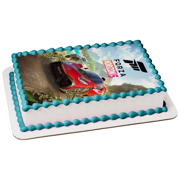 Forza Horizon 5 Red Race Car Edible Cake Topper Image ABPID55416 Fashion