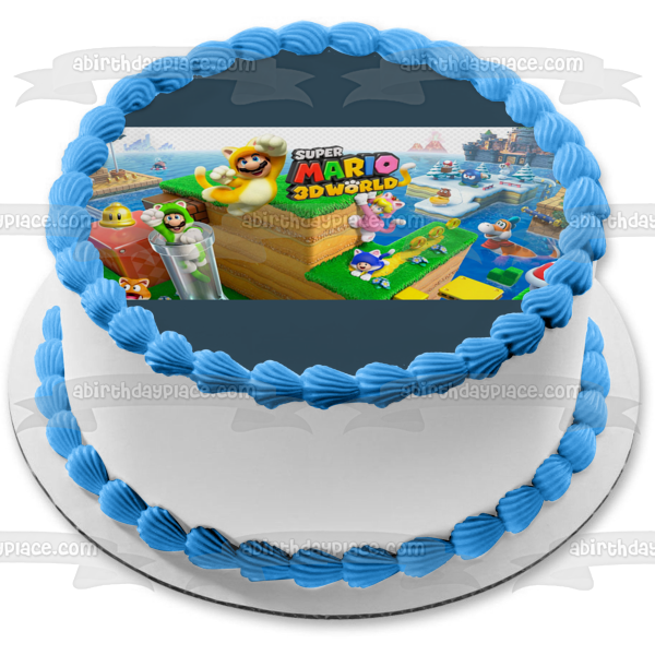 Super Mario 3D World  Toad Luigi Princess Peach Edible Cake Topper Image ABPID55431 Online Sale