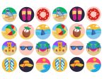 Summer Beach Vacation  Coconuts Hammocks Flip Flops Edible Cupcake Topper Images ABPID55549 Online now