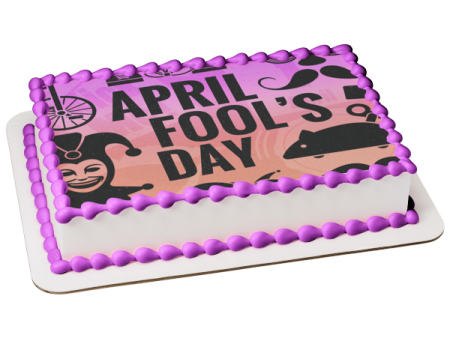 Happy April Fool s Day Jester Unicycle Toy Mouse Edible Cake Topper Image ABPID55766 Online