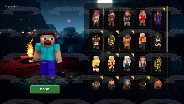 Minecraft Dungeons Steve and Other Assorted Skins Edible Cake Topper Image ABPID55485 For Discount