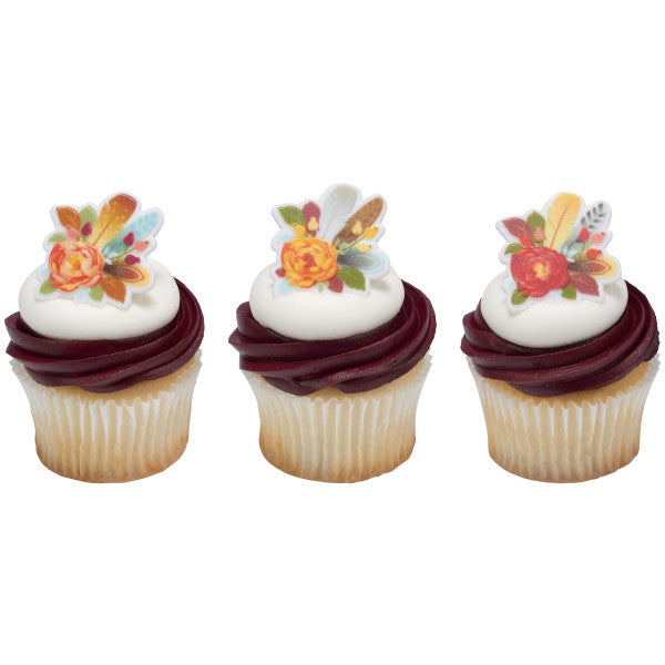 Flowers & Feathers Cupcake Rings Online