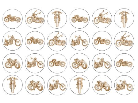 Vintage Classic Motorcycles Edible Cupcake Topper Images ABPID55586 Online