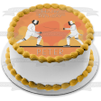 Fencing Sport Illustration Edible Cake Topper Image ABPID55556 Discount