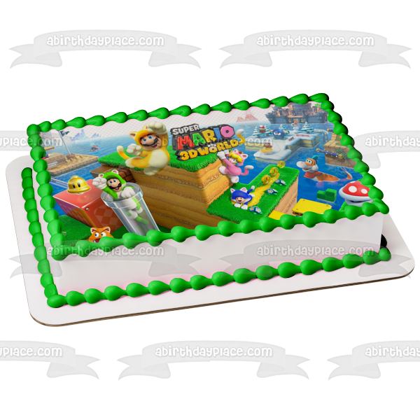 Super Mario 3D World  Toad Luigi Princess Peach Edible Cake Topper Image ABPID55431 Online Sale