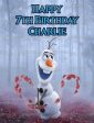 Frozen II Olaf Happy Birthday Personalized Edible Cake Topper Image ABPID50668 Fashion