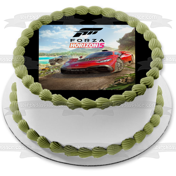 Forza Horizon 5 Red Race Car Edible Cake Topper Image ABPID55416 Fashion